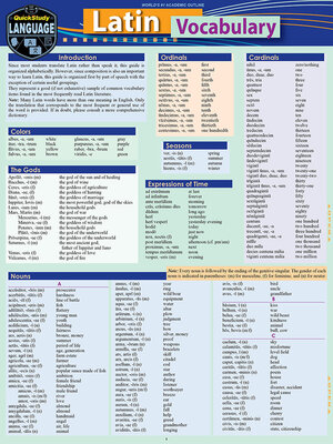 cover image of Latin Vocabulary